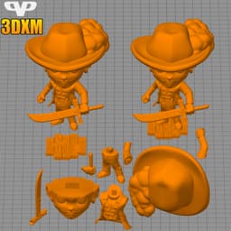 Dracule Mihawk Chibi STL for 3D Printing ChibiSTL 3DXM 3d model