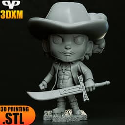 Dracule Mihawk Chibi STL for 3D Printing ChibiSTL 3DXM 3d model
