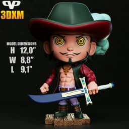 Dracule Mihawk Chibi STL for 3D Printing ChibiSTL 3DXM 3d model
