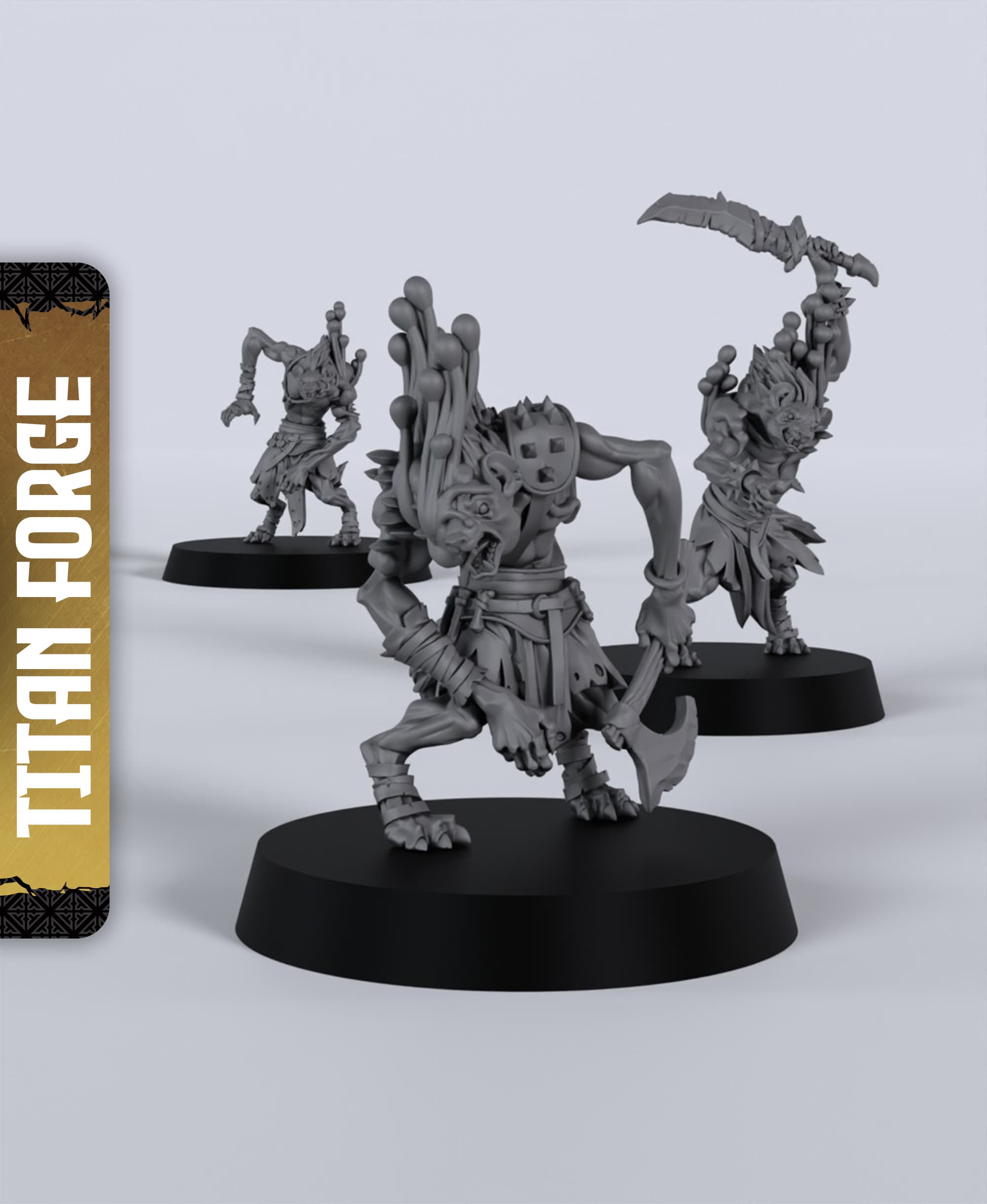 Spore Gnolls - With Free Dragon - 5e DnD Inspired for RPG and Wargamers 3d model