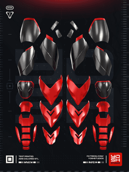 Immortal Red Mercenary Armor 3D Printer STL 3d model