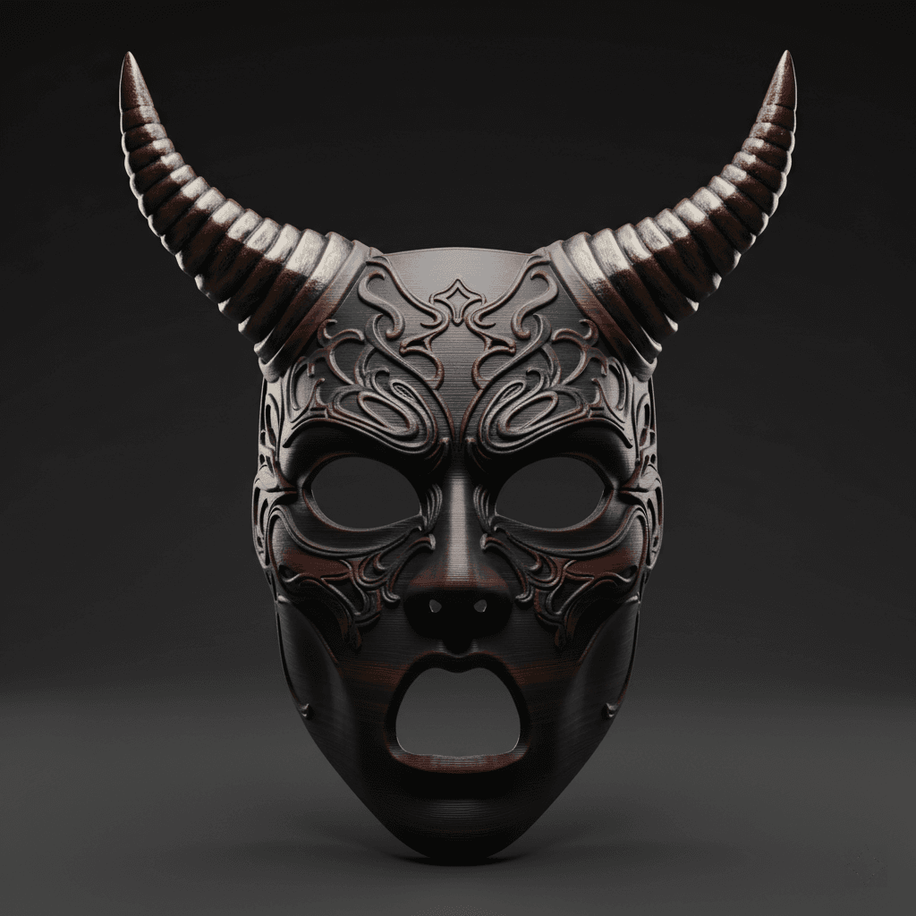 Gothic Horn Wearable Horror Mask High Detail STL 3d model