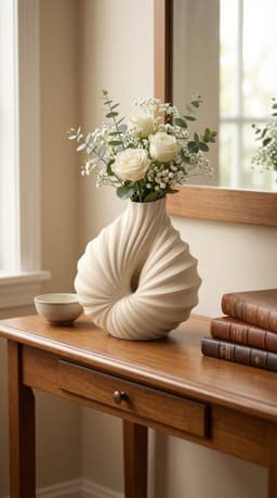 Sculptural Biomorphic Seashell Vase - Organic Modern Home Decor 3d model