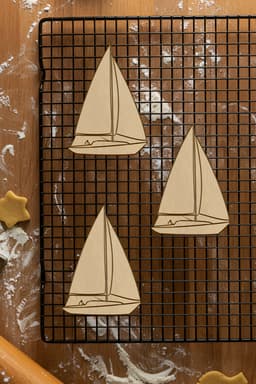 Sailboat Cookie Cutter, Biscuit Cutter 3d model