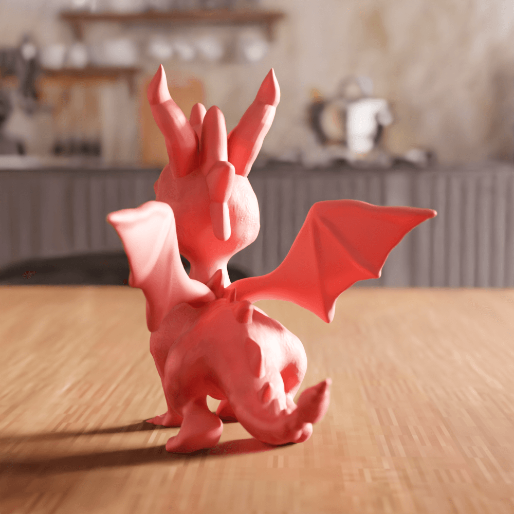 Chibi Dragon Fantasy Figurine 3d model