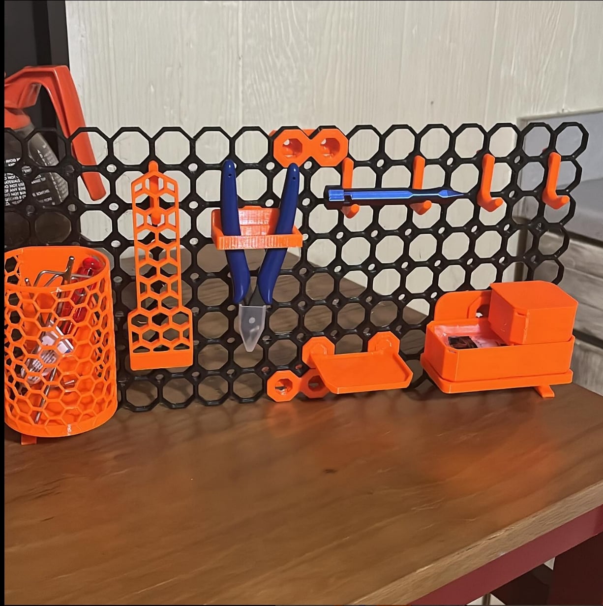 Made a tabletop organizer for my desk and the wife wanted a smaller version for desk. I love this stuff! Wait till you see the wall project!