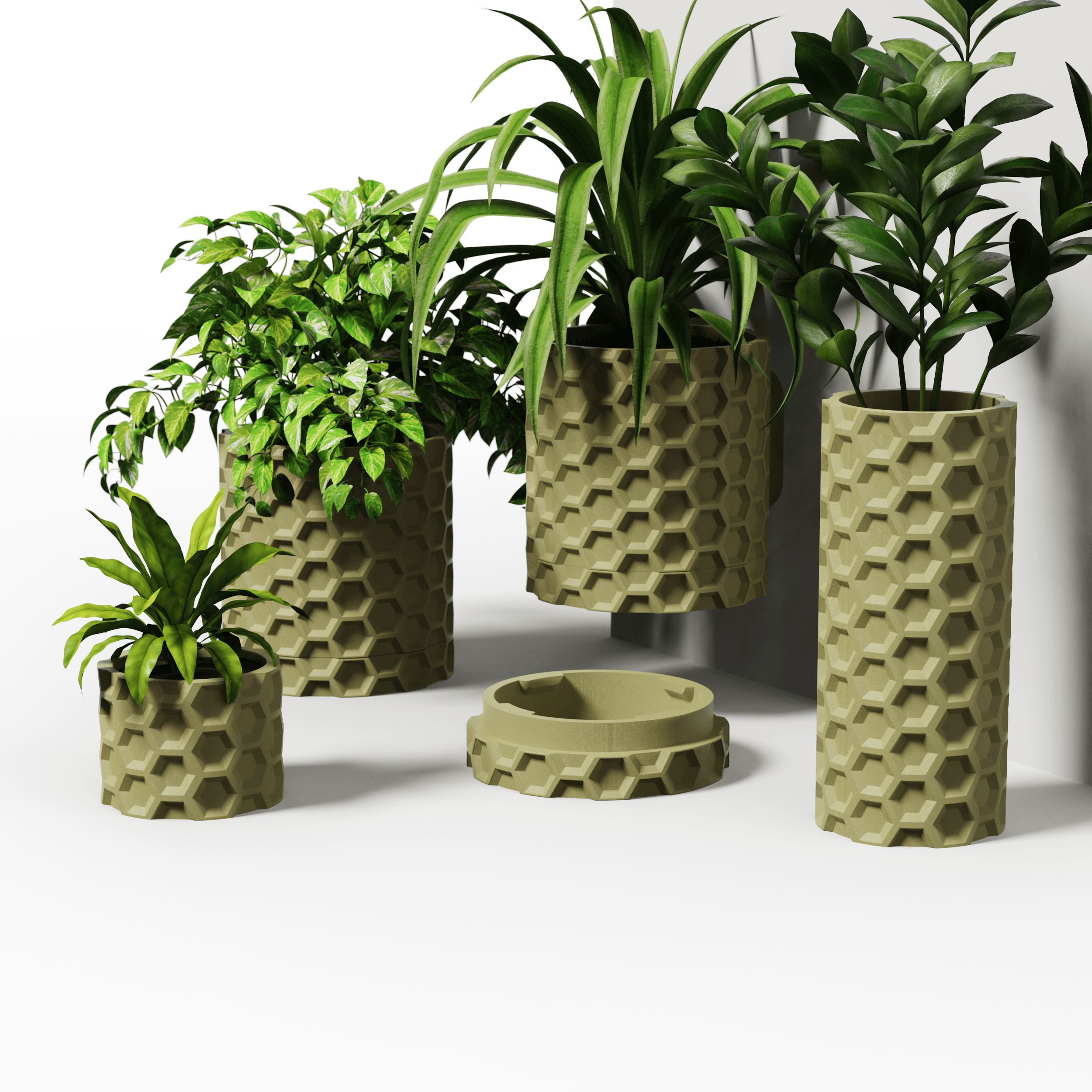 HEX Collection - Planter Set 3d model
