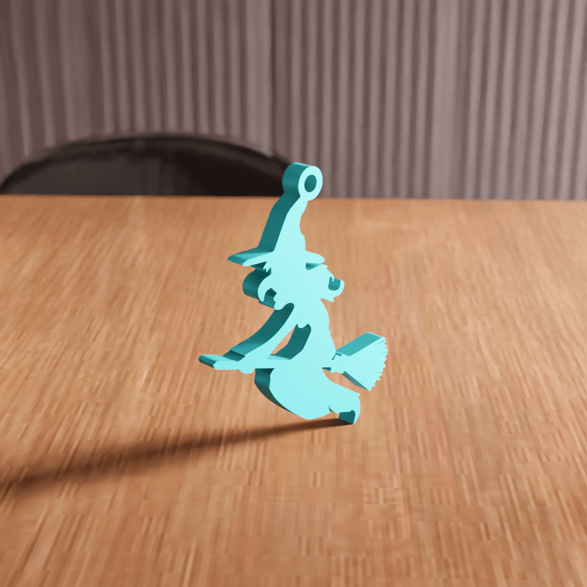 Flying Witch on Broomstick Halloween Ornament 3d model