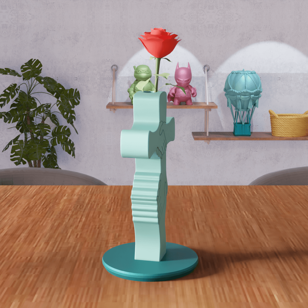 Unity Cross - Handshake Symbol Decorative Vase 3d model