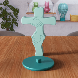 Unity Cross - Handshake Symbol Decorative Vase 3d model