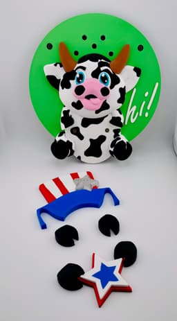 Magnetic 4th of July Hat For Modular Cow Sign 3d model