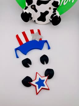 Magnetic 4th of July Hat For Modular Cow Sign 3d model
