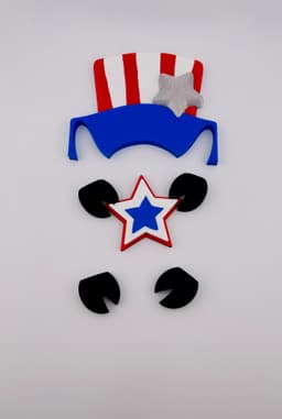 Magnetic 4th of July Hat For Modular Cow Sign 3d model