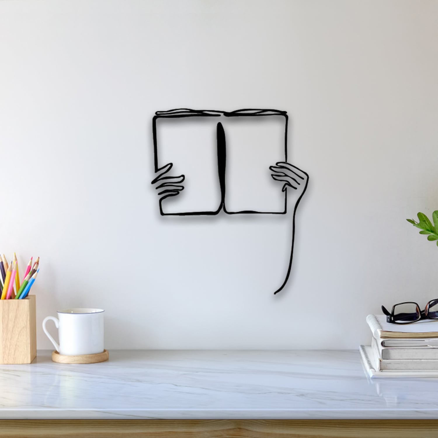 Book Reading Wall Art 3d model