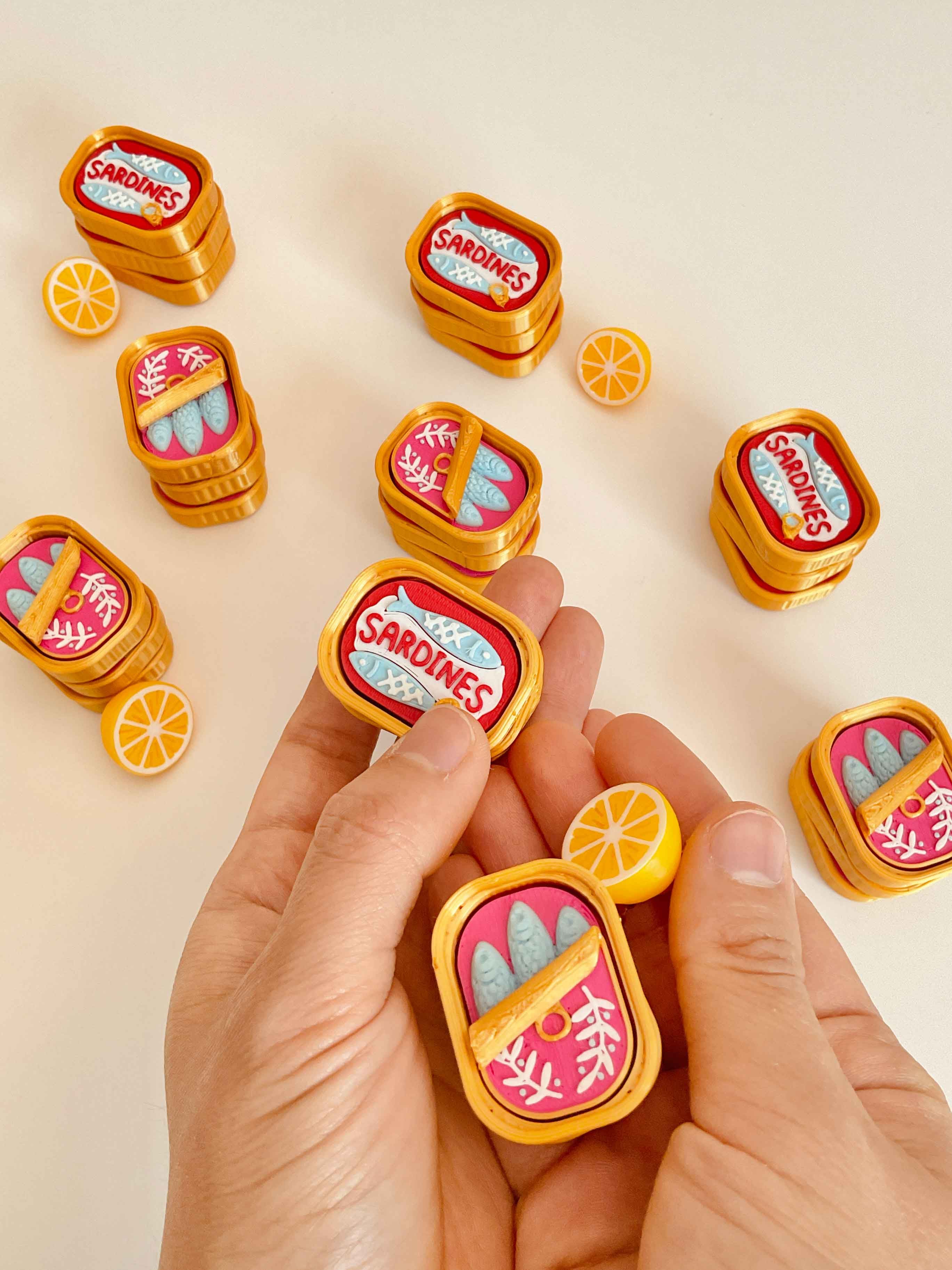 Sardine Clicker Keychain Fidget Toy Bundle 3d model