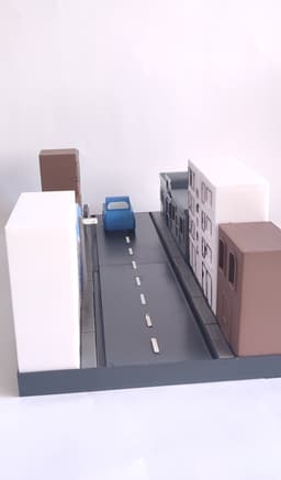 STREET WITH BUILDINGS 3d model