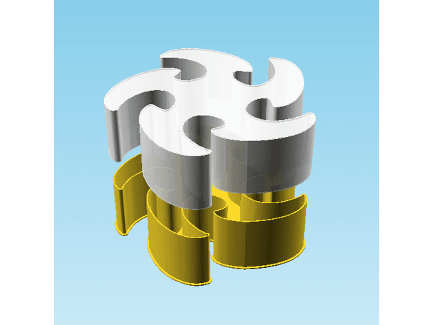 Shuriken 004A, nestable box (v2) 3d model