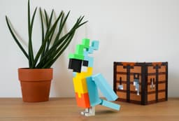 Cyan parrot Minecraft 3d model