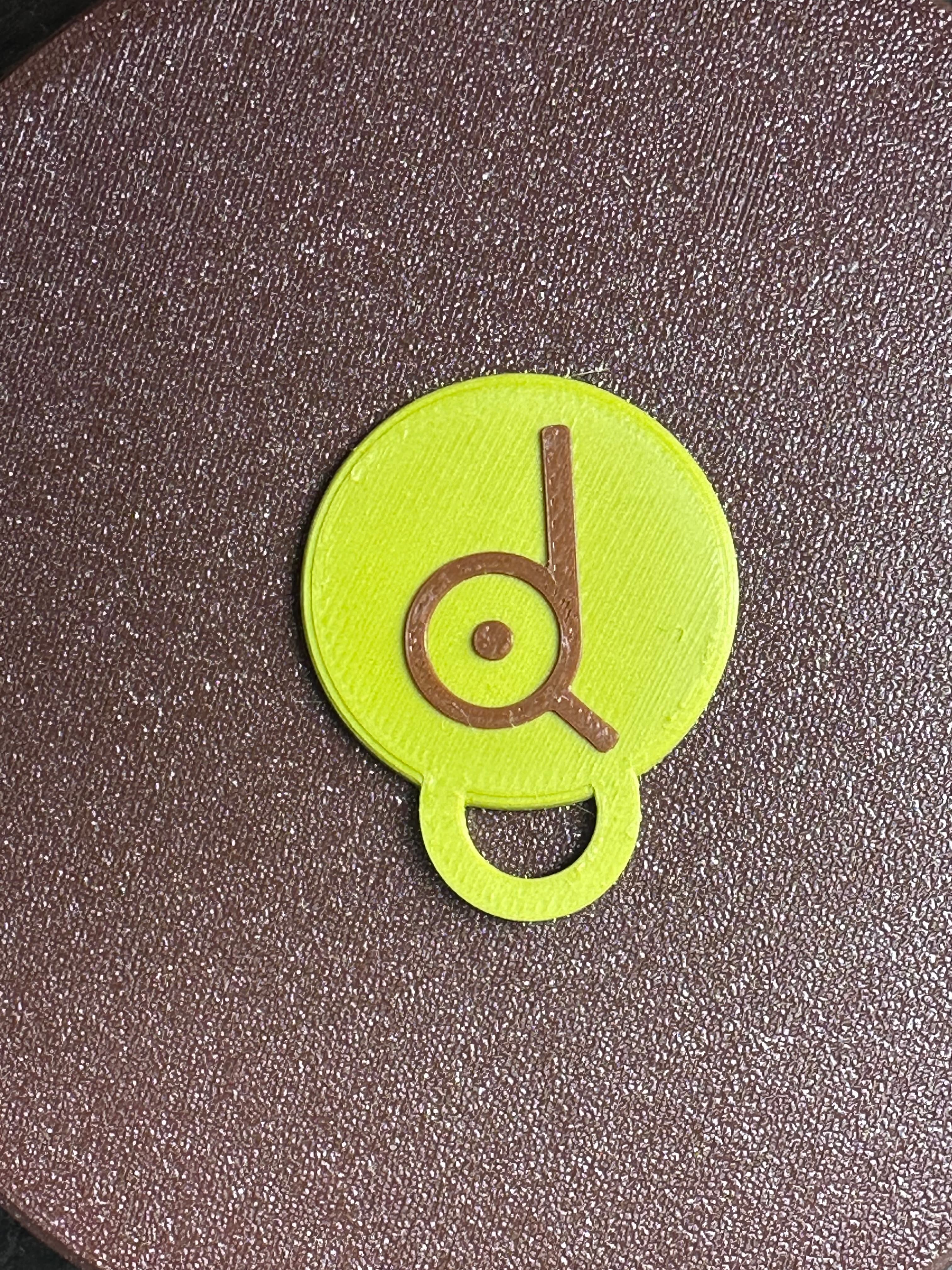 POKEMON UNOWN MMU KEYCHAIN OR BAG PULL “P” 3d model