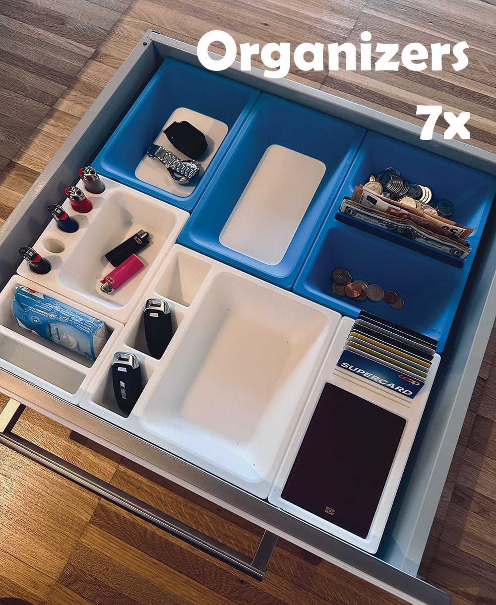 7x Storage Boxes Modular 3d model