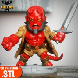 Hellboy Chibi STL for 3D Printing ChibiSTL 3DXM 3d model
