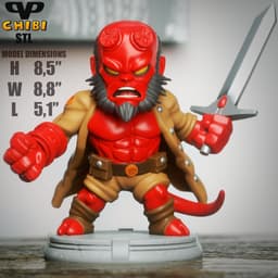 Hellboy Chibi STL for 3D Printing ChibiSTL 3DXM 3d model