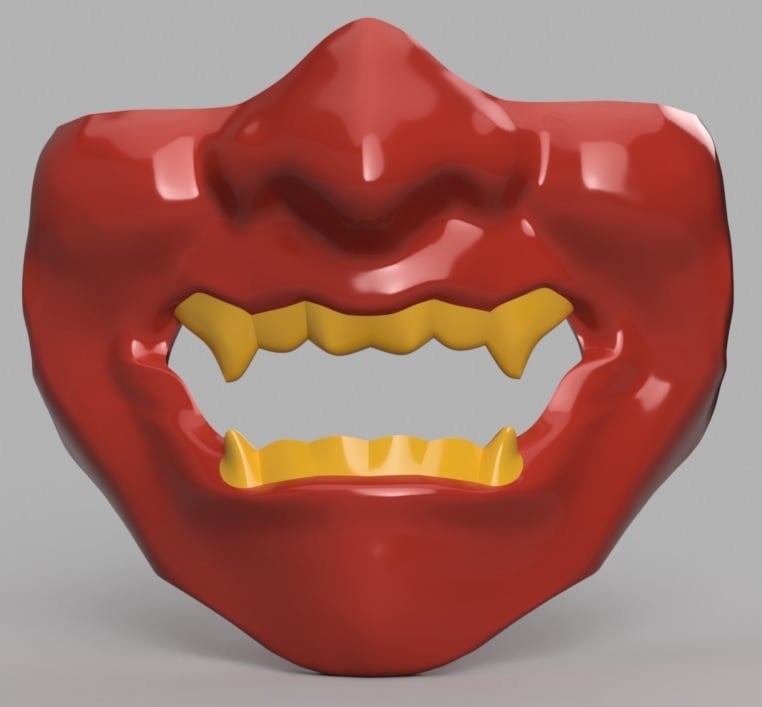 Samurai Half Mask (Mempo) 3d model