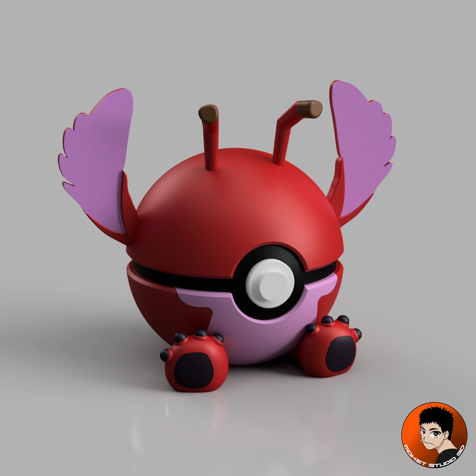 Leroy (Experiment 629) Pokeball 3d model