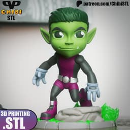 Beast Boy Chibi STL for 3D Printing ChibiSTL 3DXM 3d model
