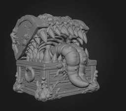 Mimic Treasure Chest Monster STL File for 3D Print 3d model