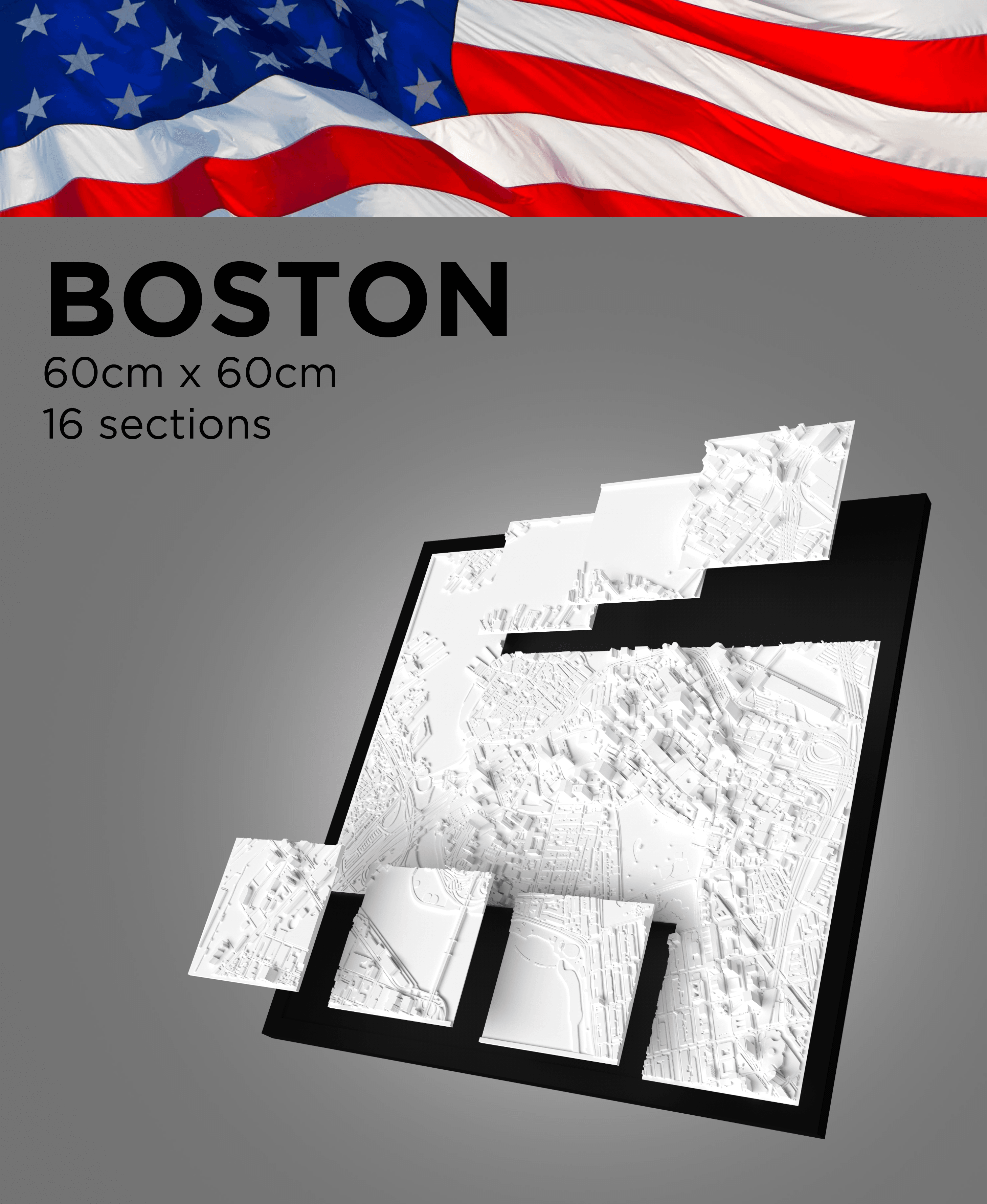 BOSTON, Skyline 3D map 3d model