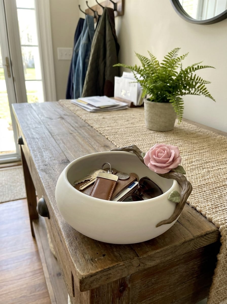 Elegant Rose Catchall Bowl - Entryway Key Holder 3d model