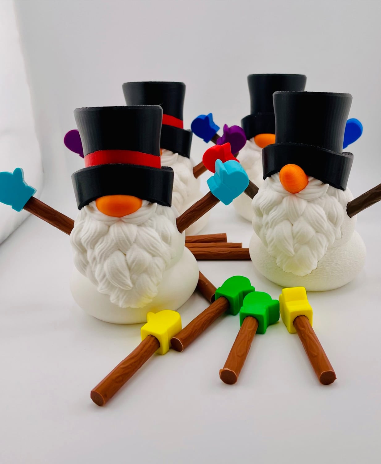 Snowman Gnome Set 3d model