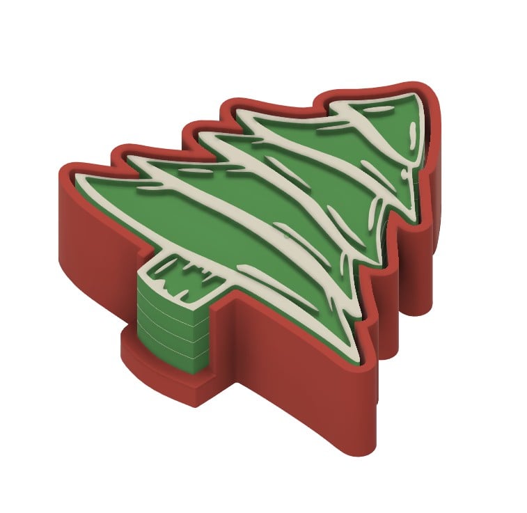 X-mas Tree Coasters Set 3d model