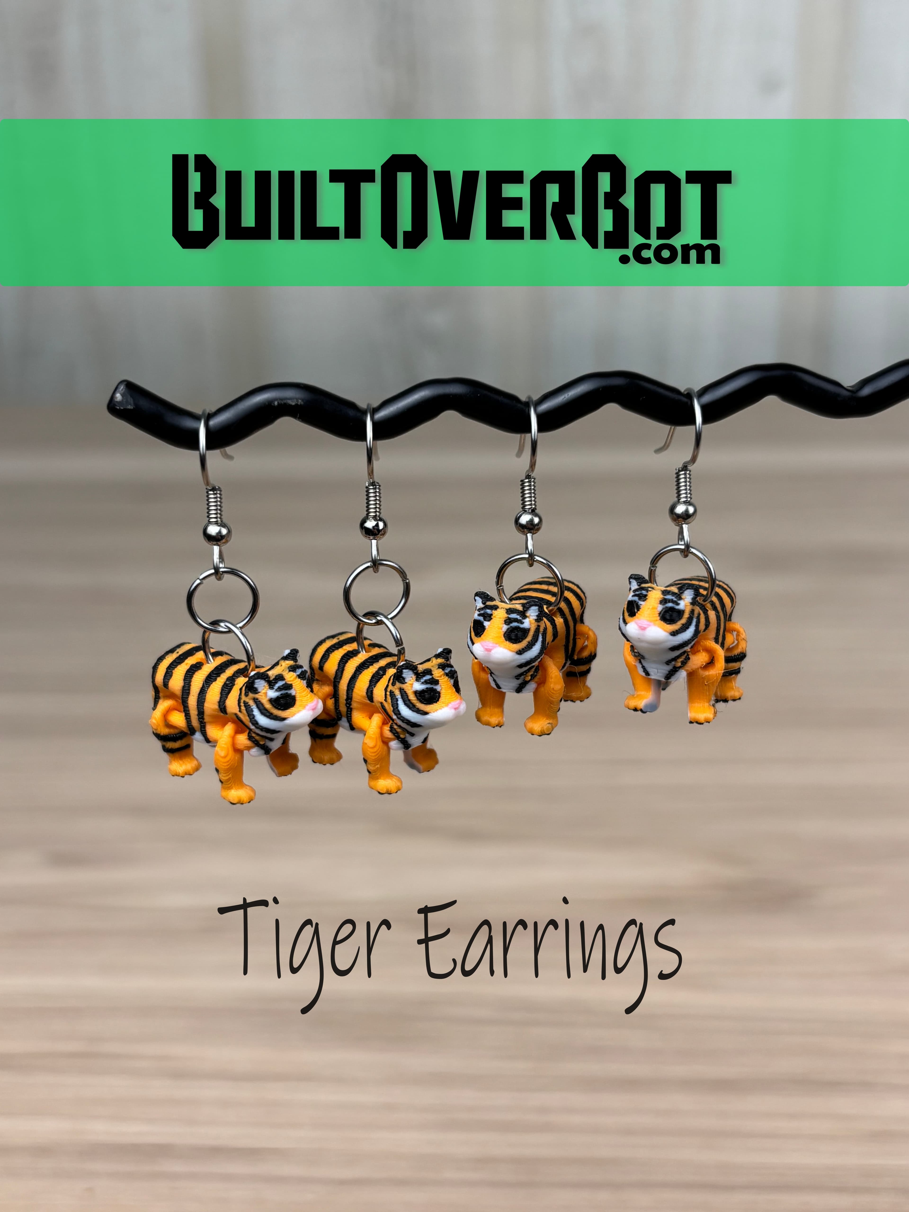 Tiger Earrings 3d model