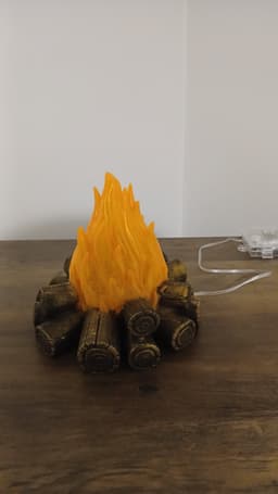 Log Fire Lamp 3d model