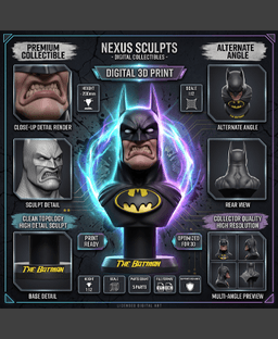 The Batman head Bust 3d model