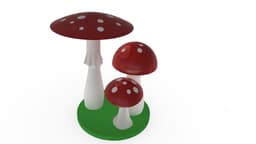 mushrooms multicolor for monoextruder 3d model