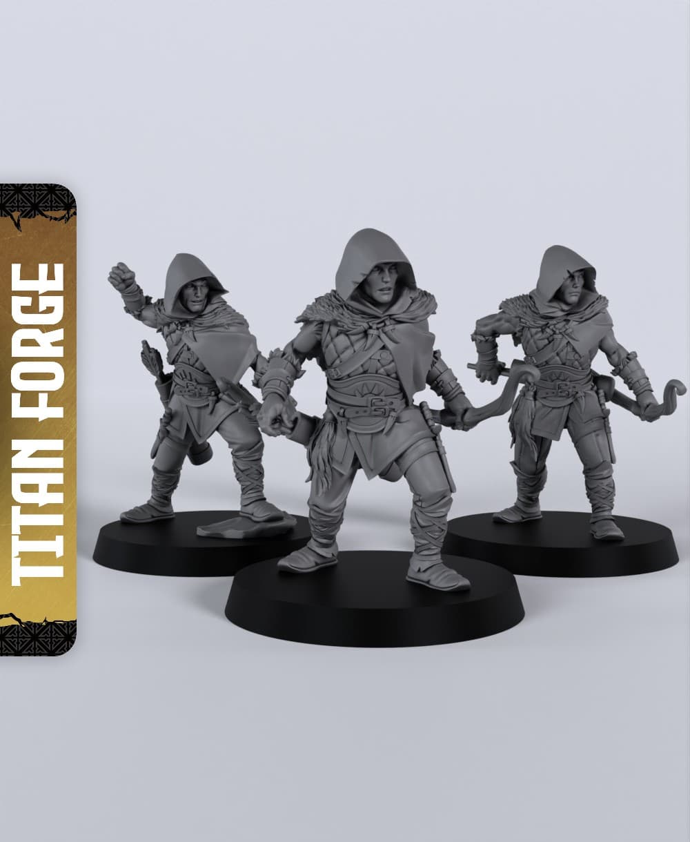 Wolf Pup Archers - With Free Dragon - 5e DnD Inspired for RPG and Wargamers 3d model