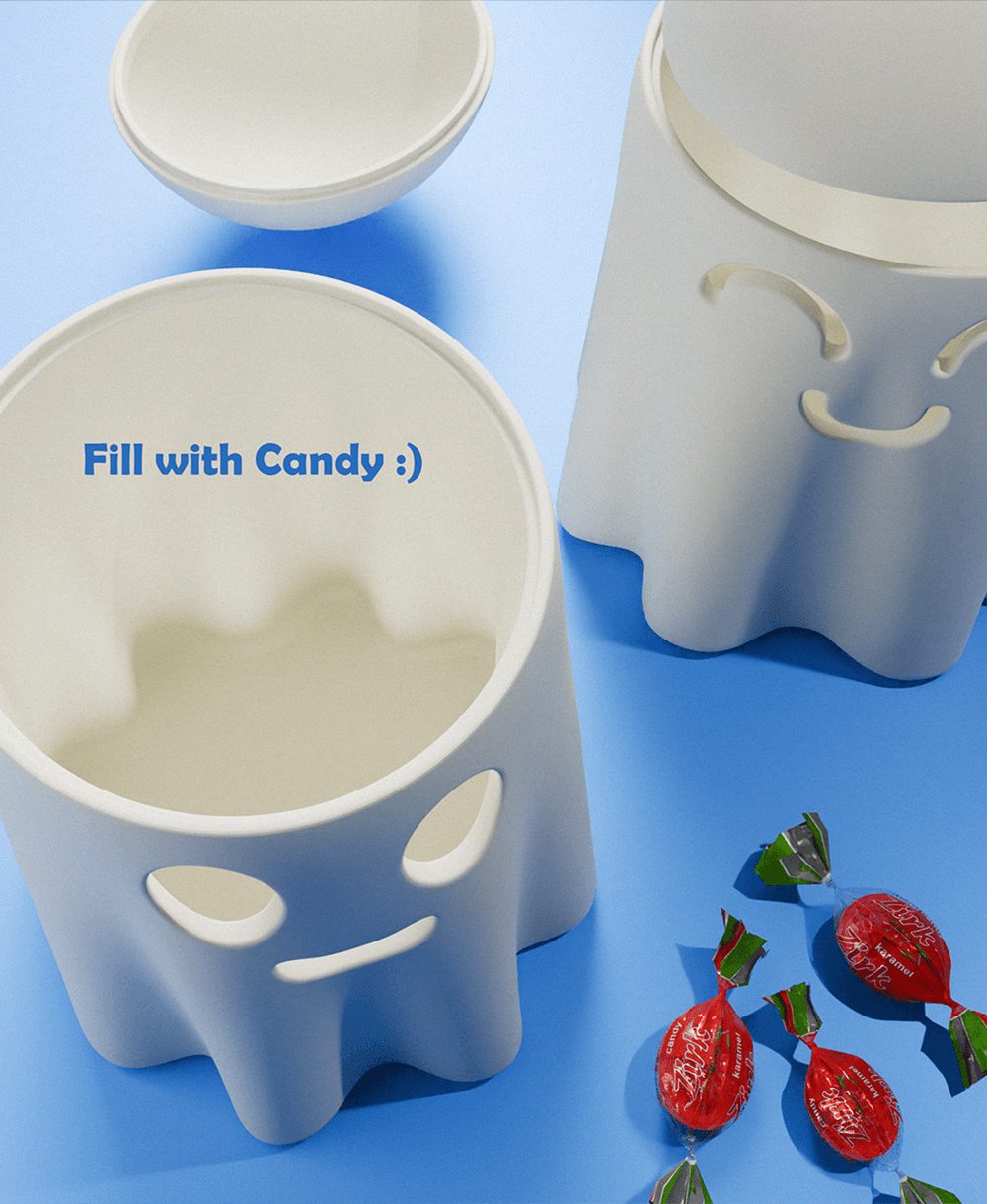 Ghost Halloween Candy Box 3d model