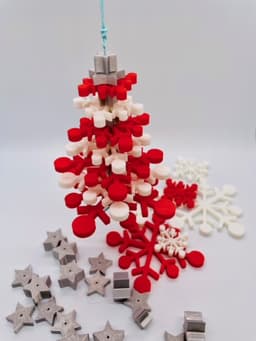 Snowflake Christmas Tree Stacked Ornament 3d model