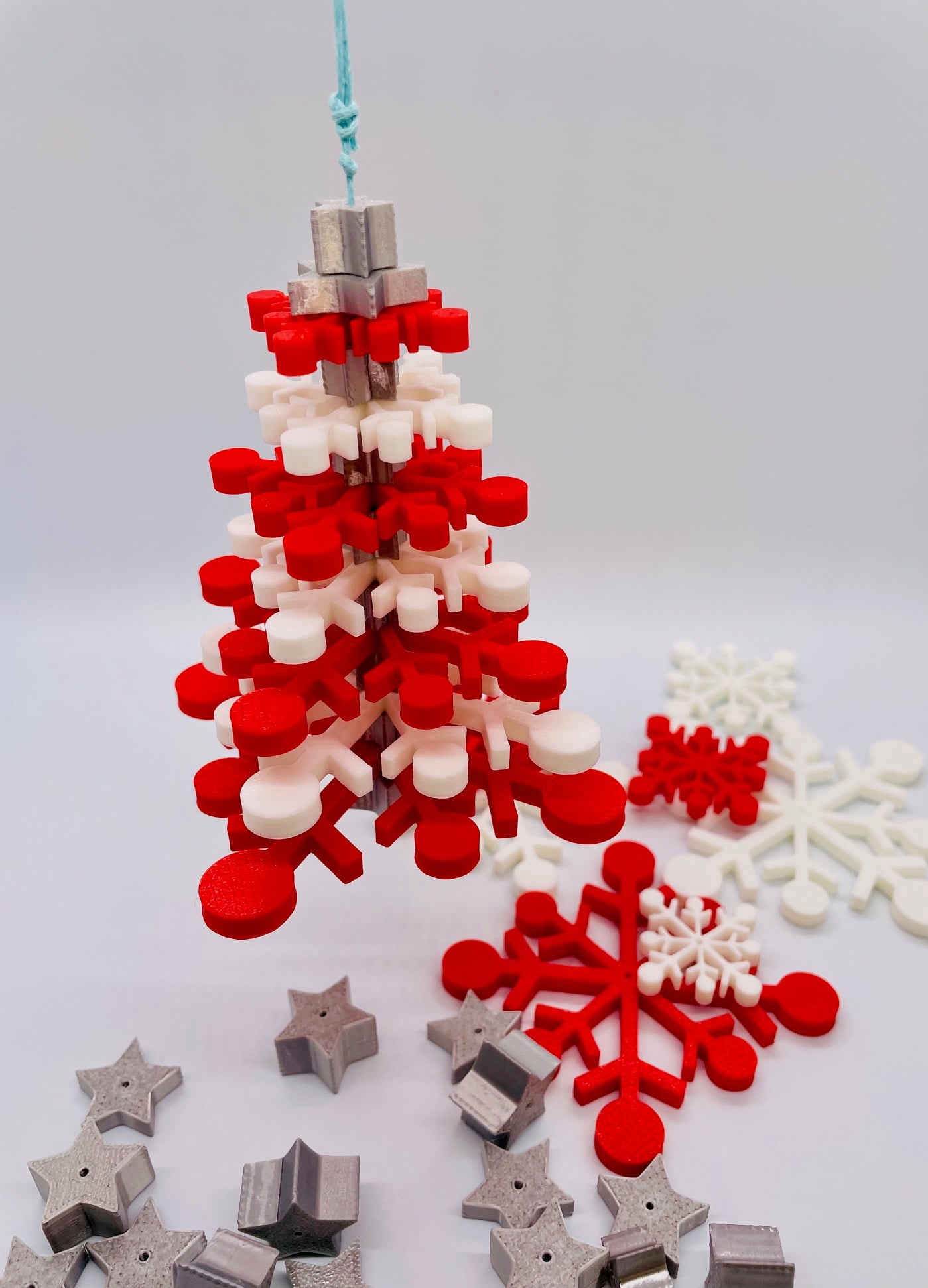 Snowflake Christmas Tree Stacked Ornament 3d model