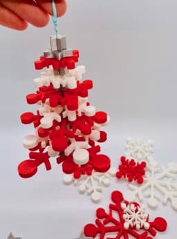 Snowflake Christmas Tree Stacked Ornament 3d model