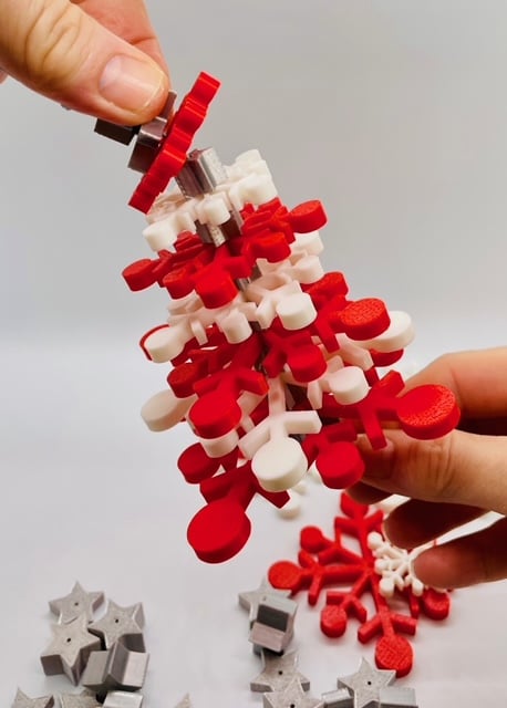 Snowflake Christmas Tree Stacked Ornament 3d model