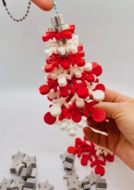 Snowflake Christmas Tree Stacked Ornament 3d model