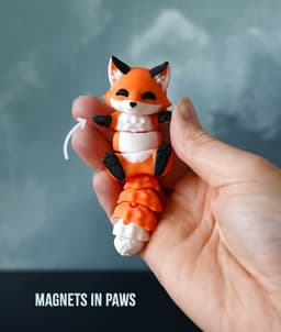 Foxy the Flexi Fox - Magnetic Hand-Holding Companion 3d model