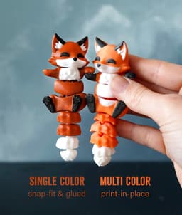 Foxy the Flexi Fox - Magnetic Hand-Holding Companion 3d model