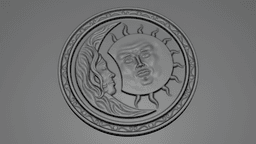 Moon and Sun Talisman/Coin 3d model