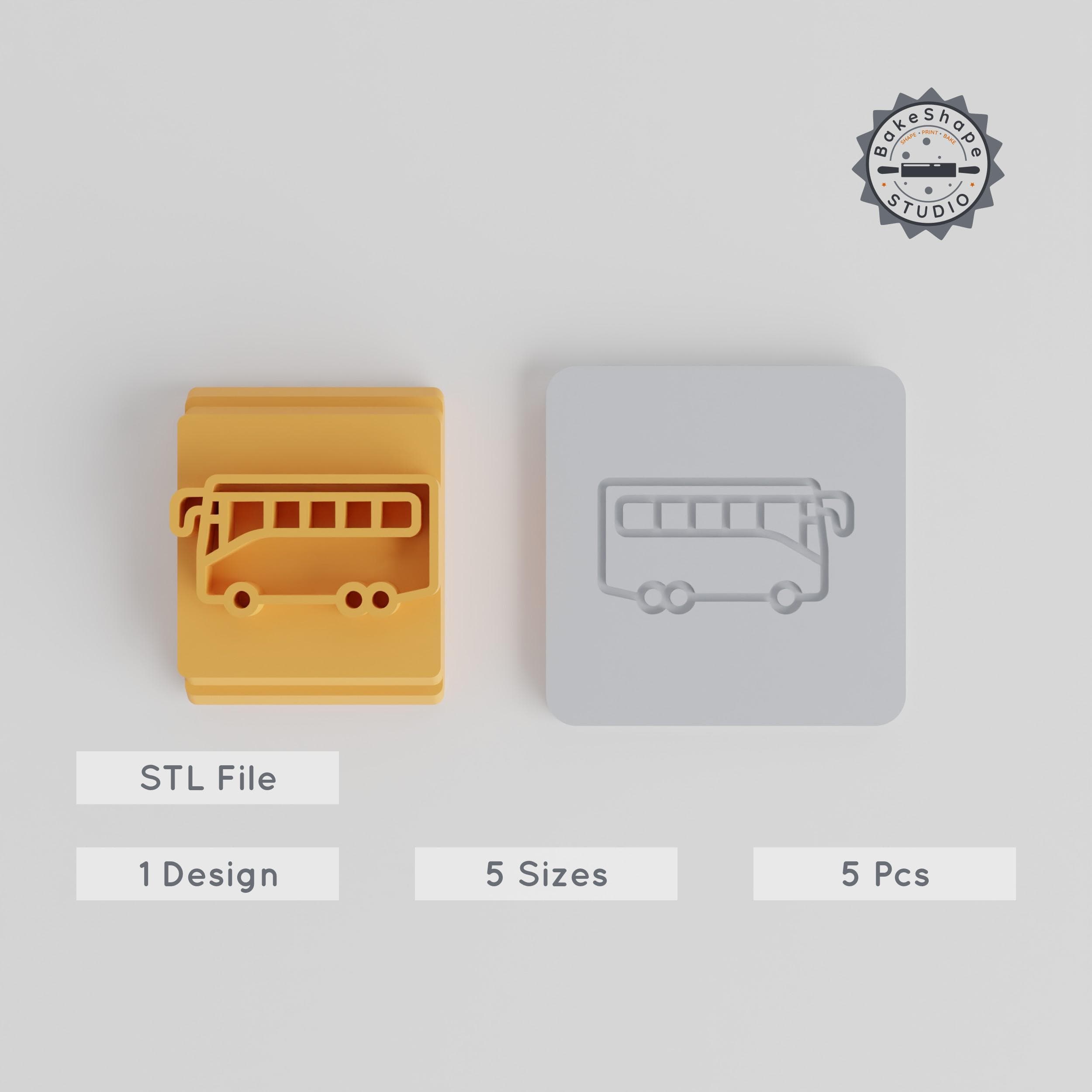 Transport Coach Stamp Tile Set, 5 Motif Sizes, Perfect for Clay, Cookies & Fondant PRODUCT_3307 3d model