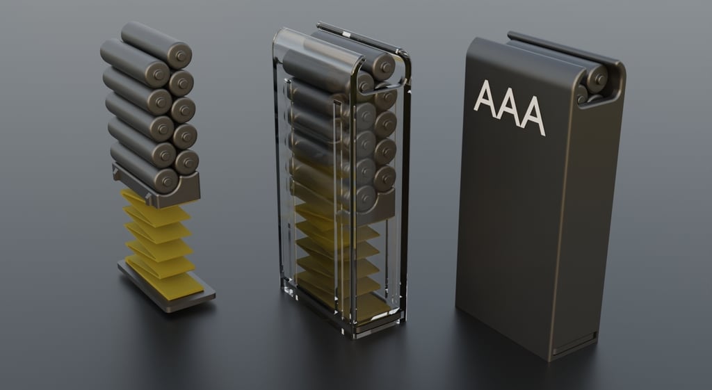 Magazine Battery holder (AAA) 3d model